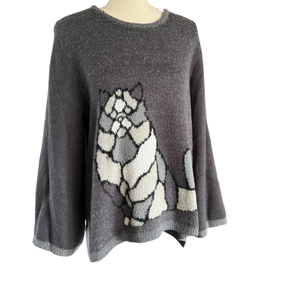 Cat Sweater soft and cozy. DG2. Large flare sleeves. Size L - Picture 1 of 8
